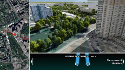 глубина трассы метро у Бирюлевских прудов_51 м.jpg